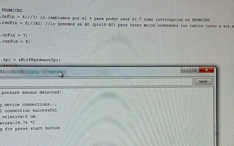 prueba de sensores del mini-dron